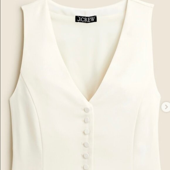 J. Crew White Lien Vest ) - Picture 1 of 3